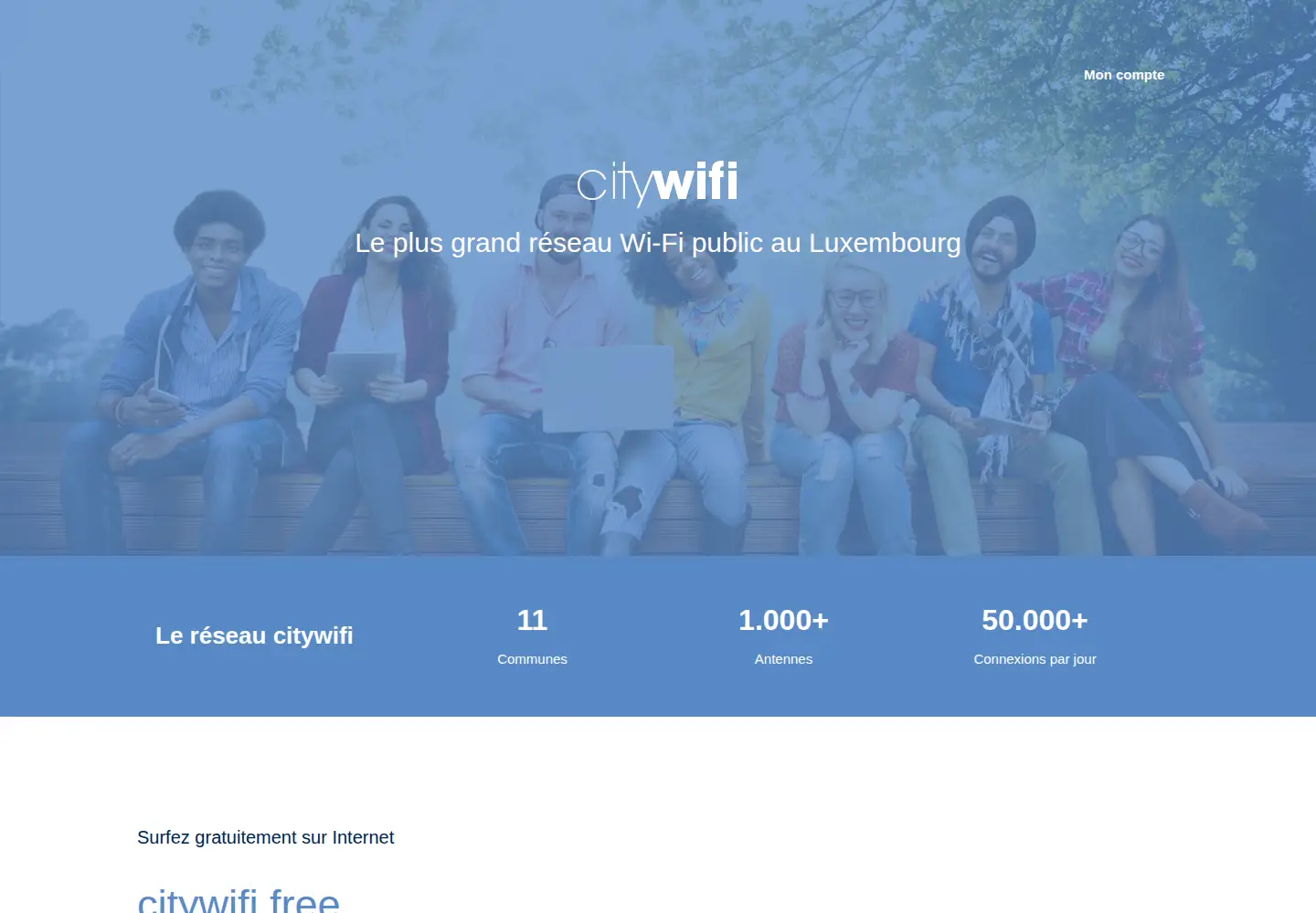 Captured homepage of citywifi.lu in the current scan