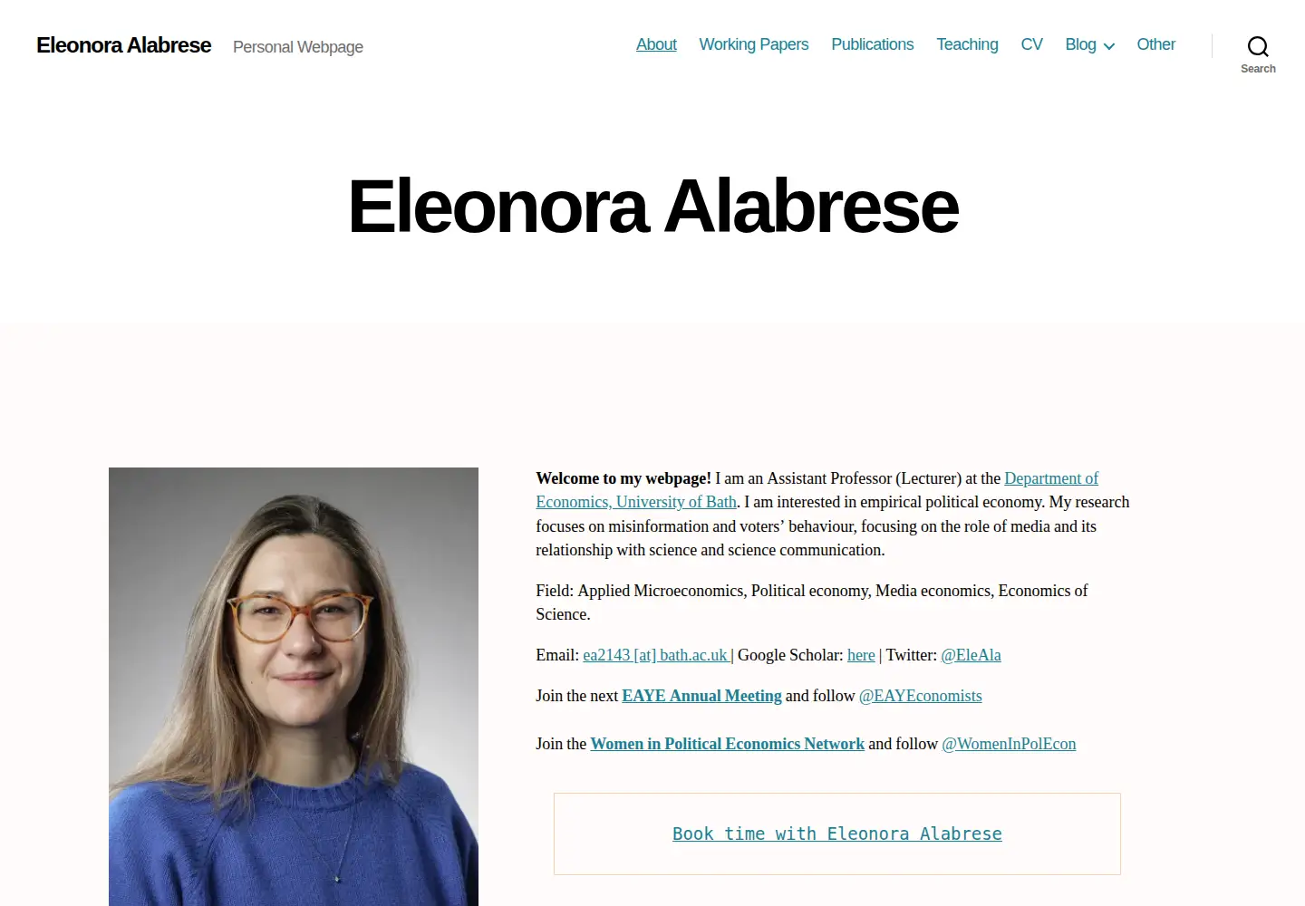 Captured homepage of eleonora-alabrese.com in the current scan