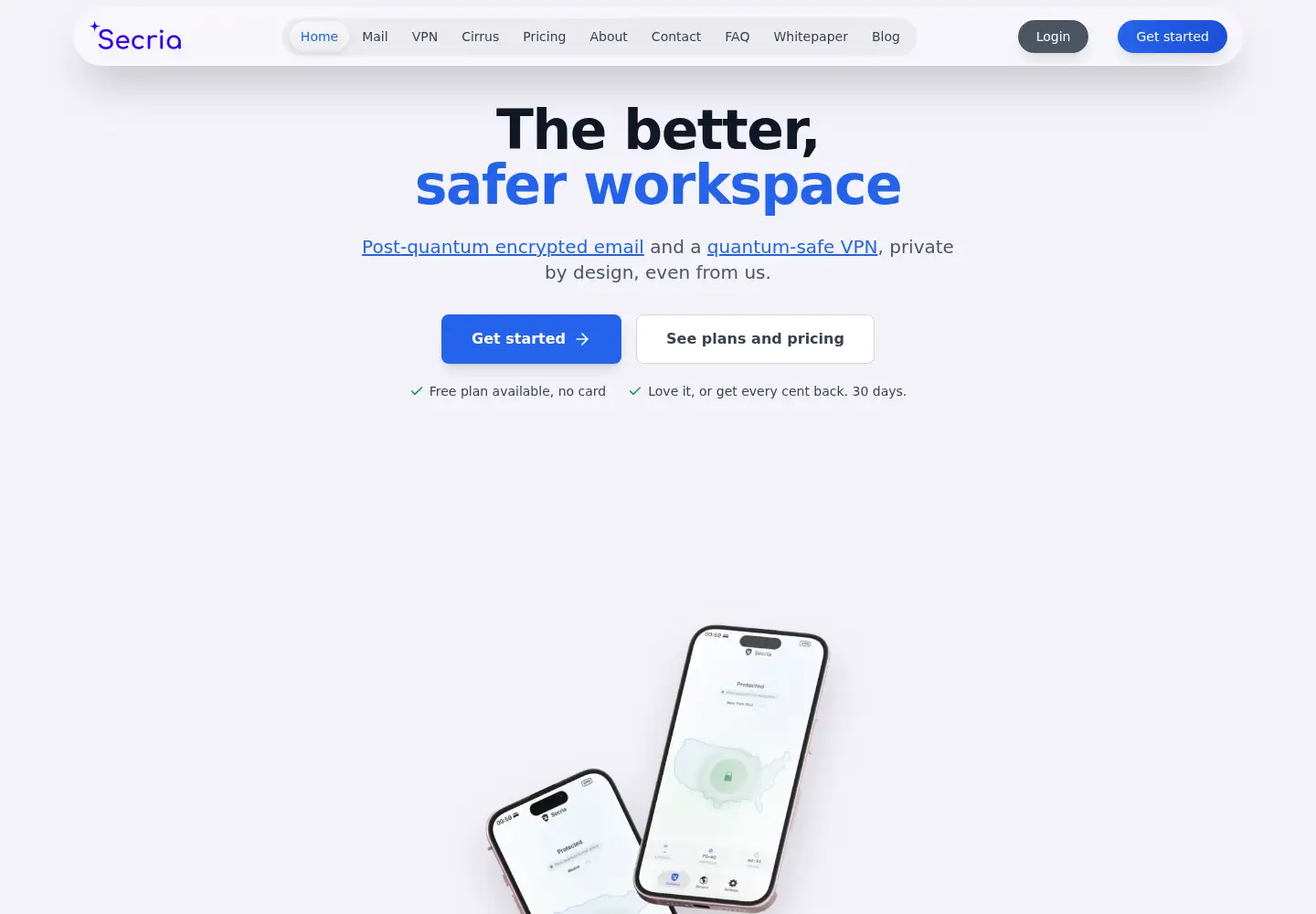 Screenshot of secria.me