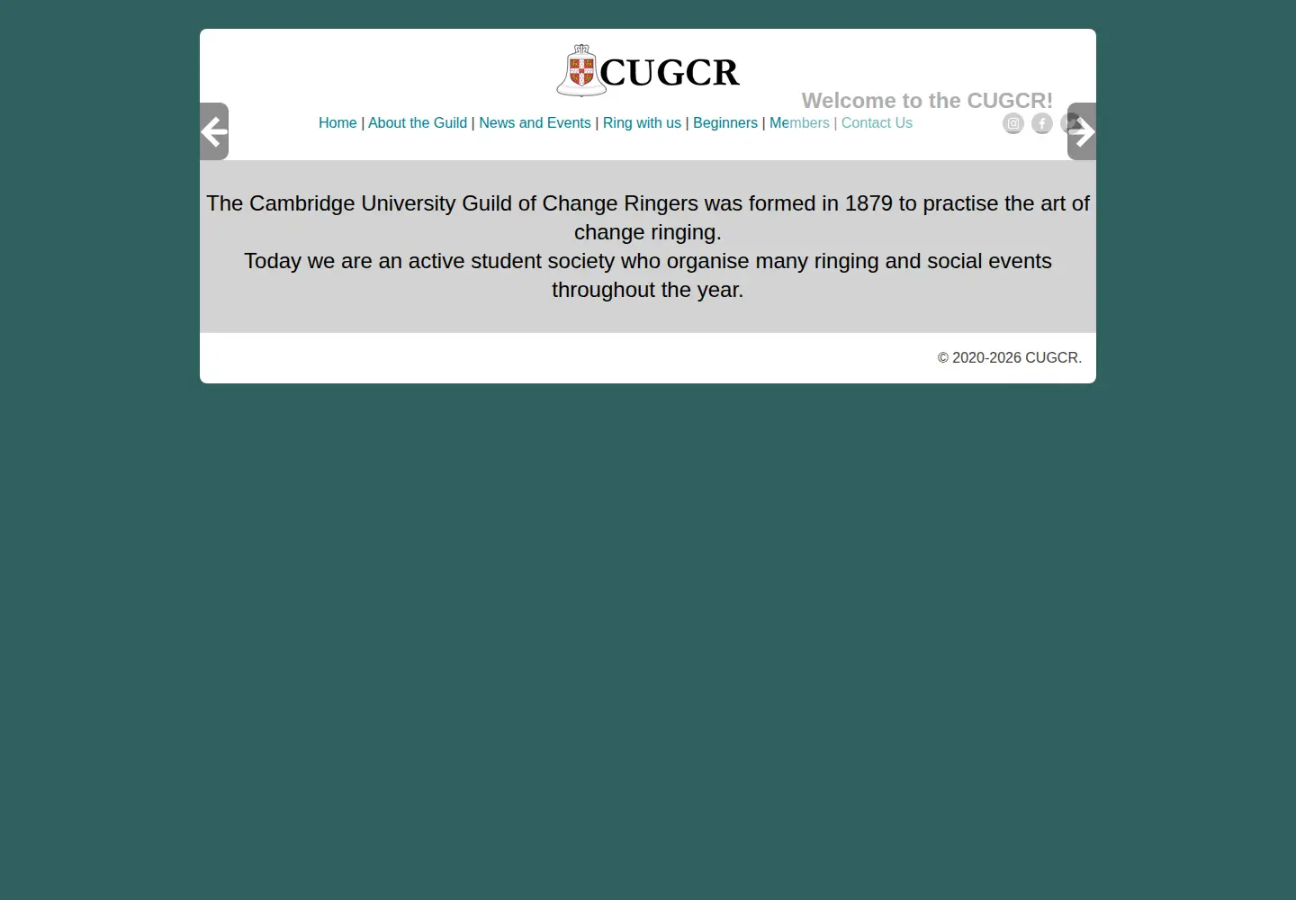 Screenshot of cugcr.org.uk