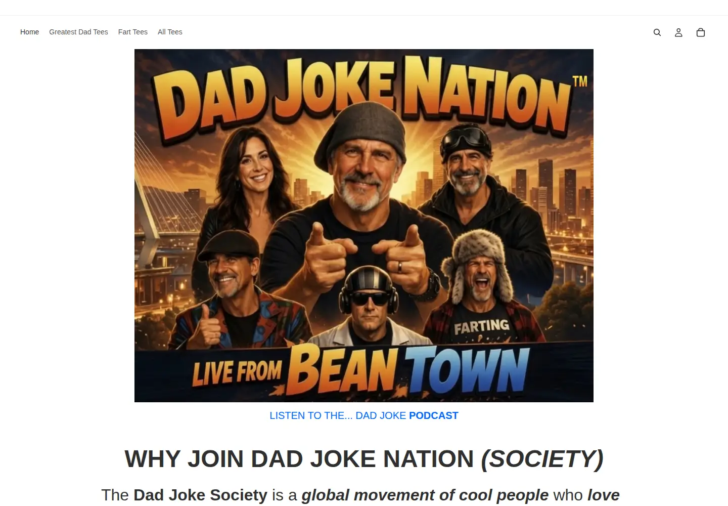 Screenshot of dadjokenation.com