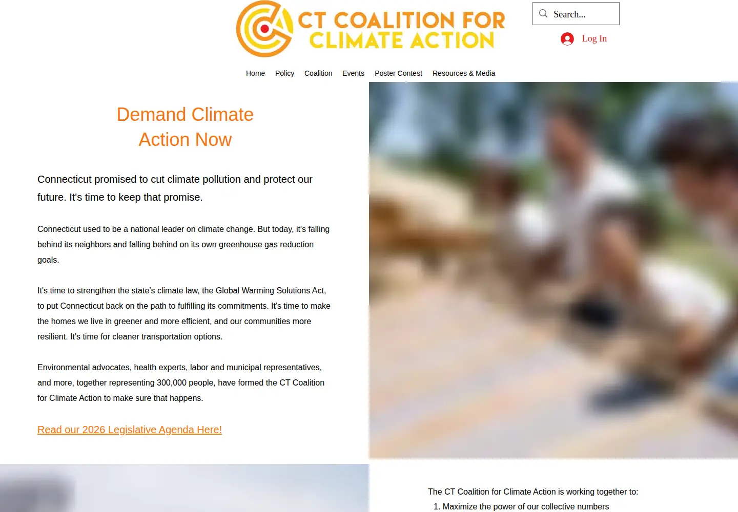 Screenshot of climateactionct.org