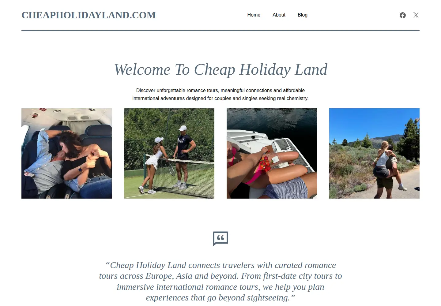 Captured homepage of cheapholidayland.com in the current scan