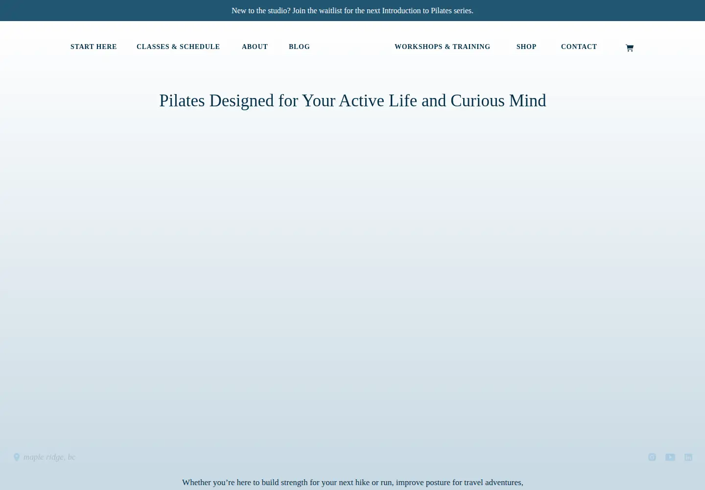 Screenshot of bpilates.ca