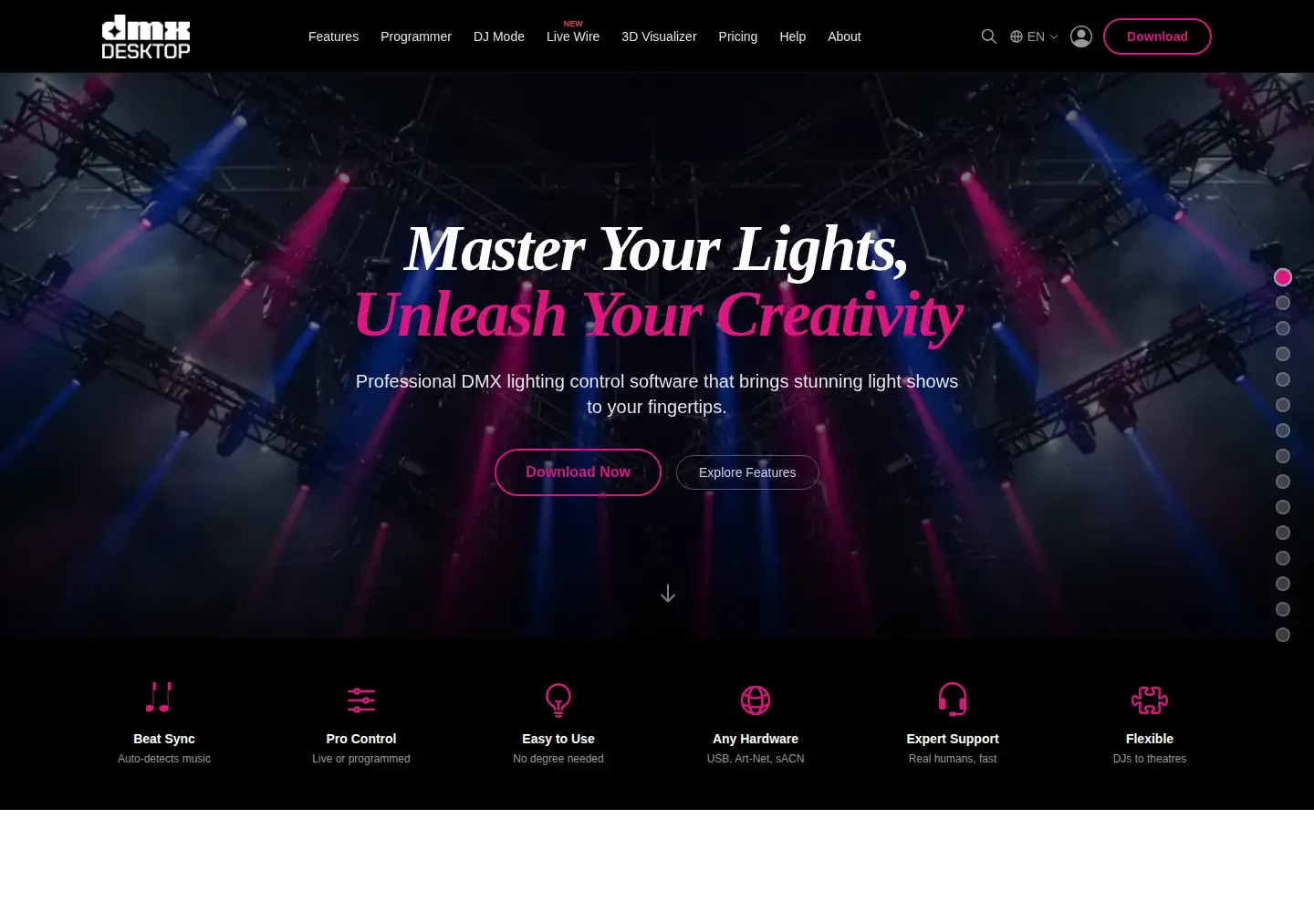 Screenshot of dmxdesktop.com