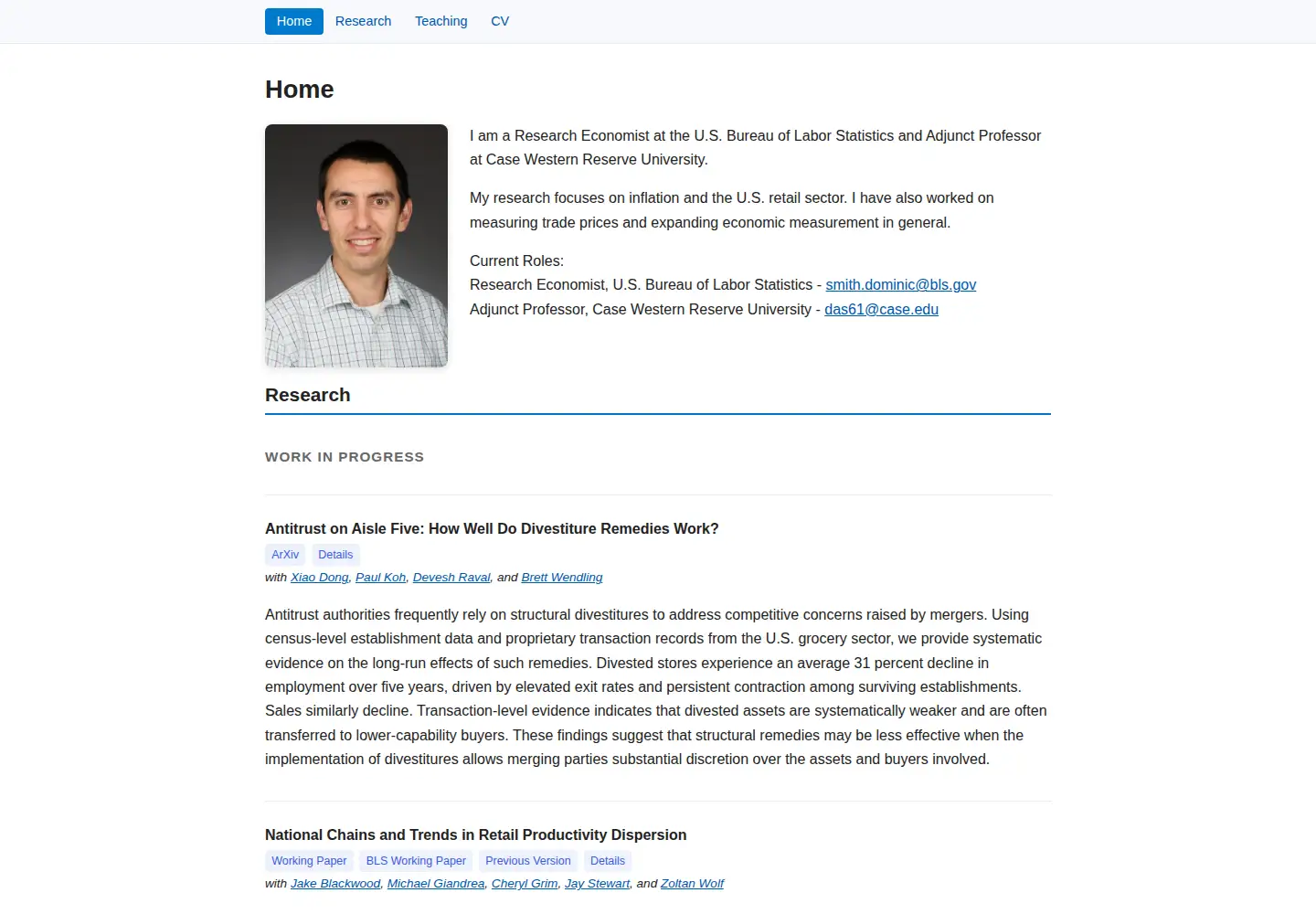 Screenshot of dominic-smith.com
