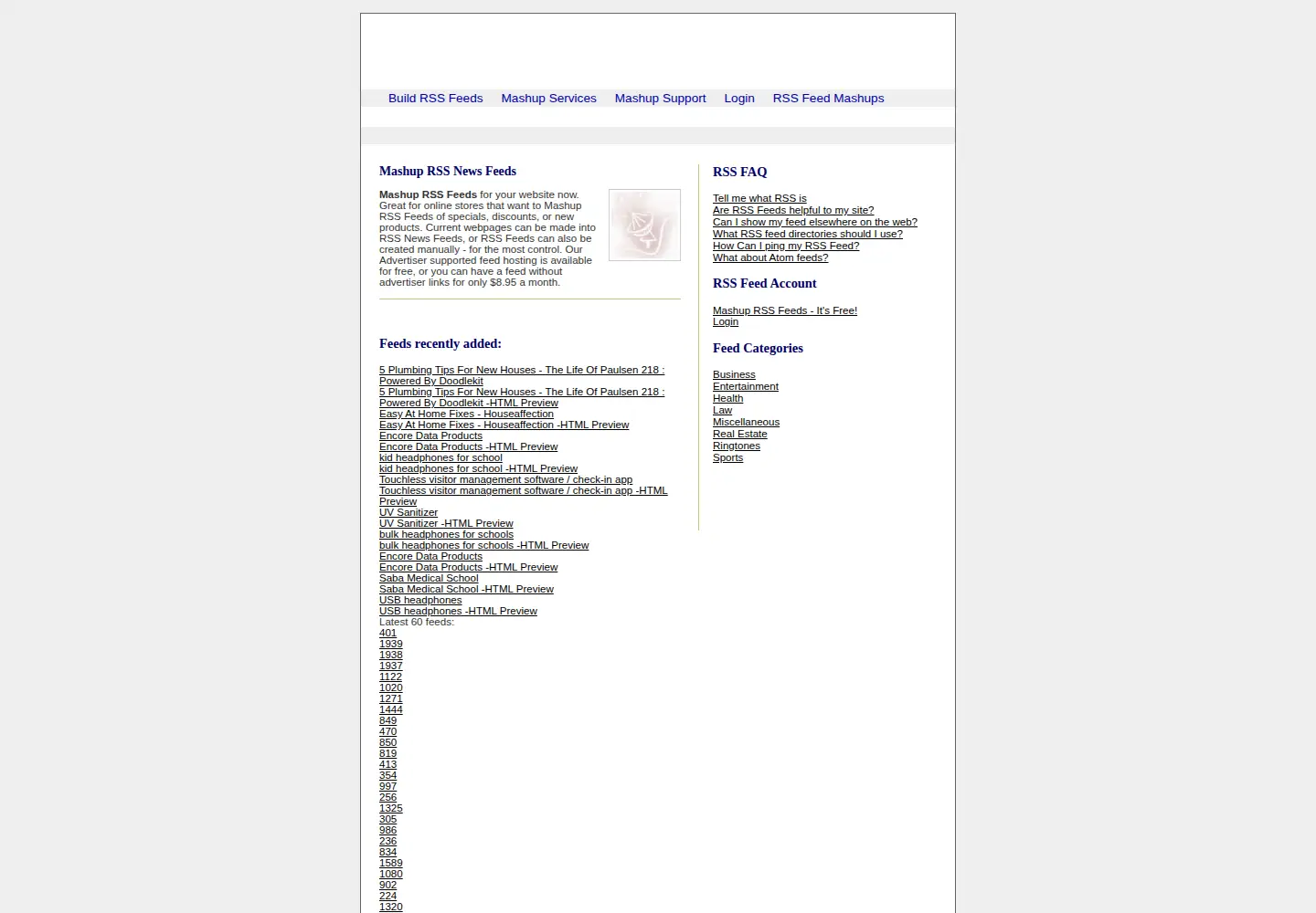 Screenshot of myfeedmashup.com