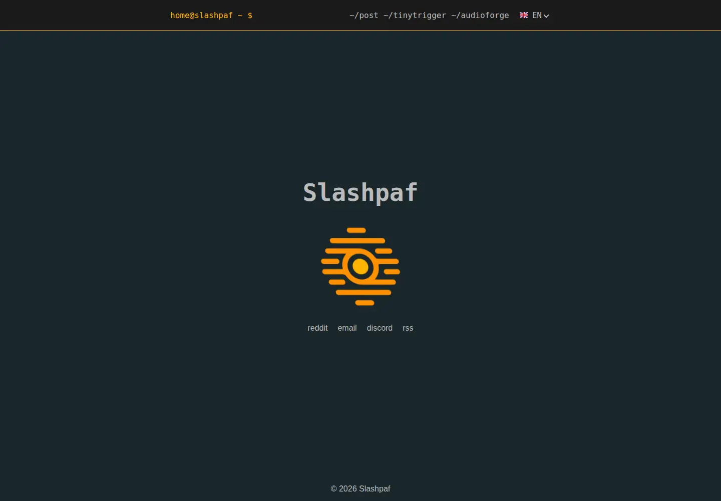 Captured homepage of slashpaf.com in the current scan