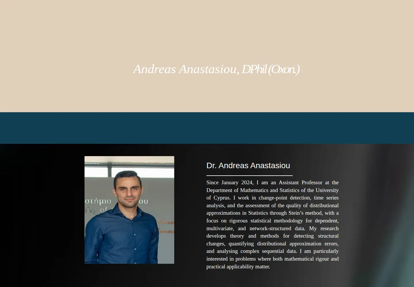 Captured homepage of andreasanastasiou-statistics.com in the current scan