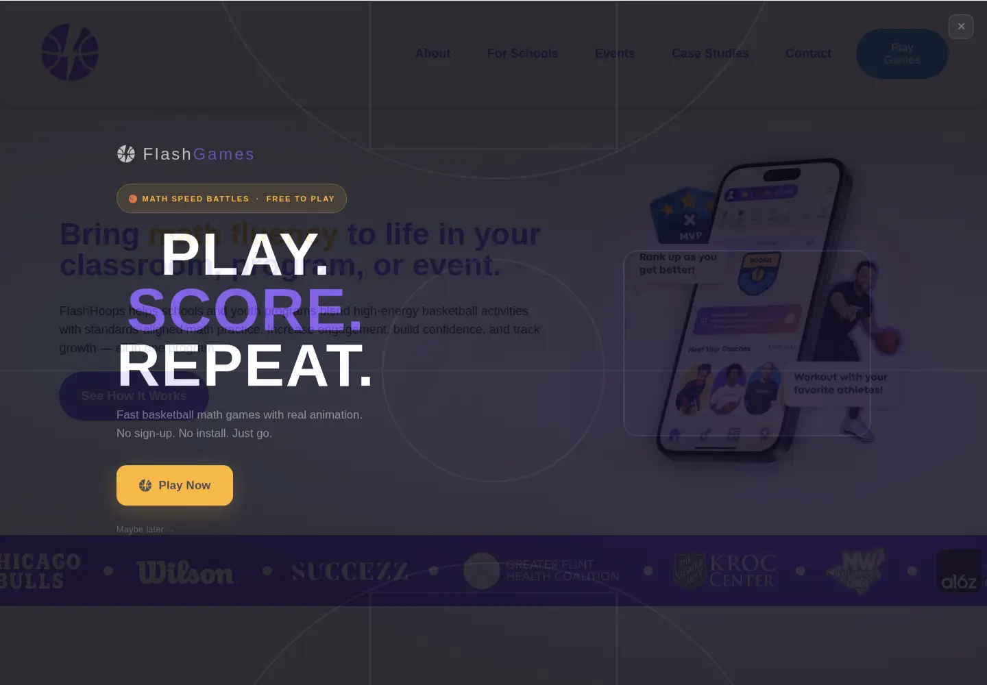 Screenshot of flashhoops.com