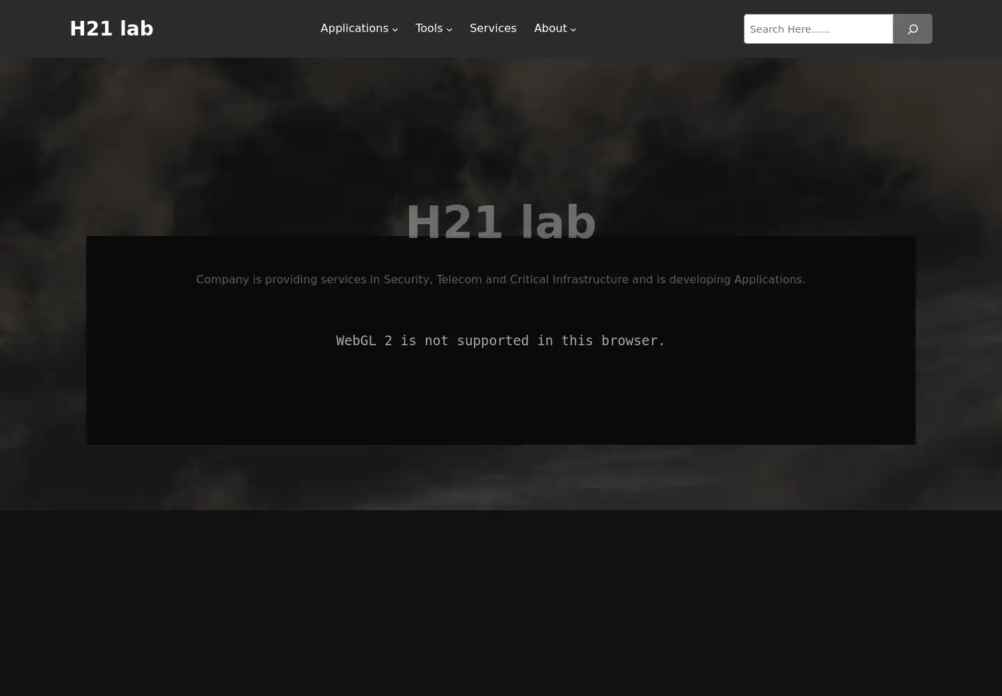 Captured homepage of h21lab.com in the current scan