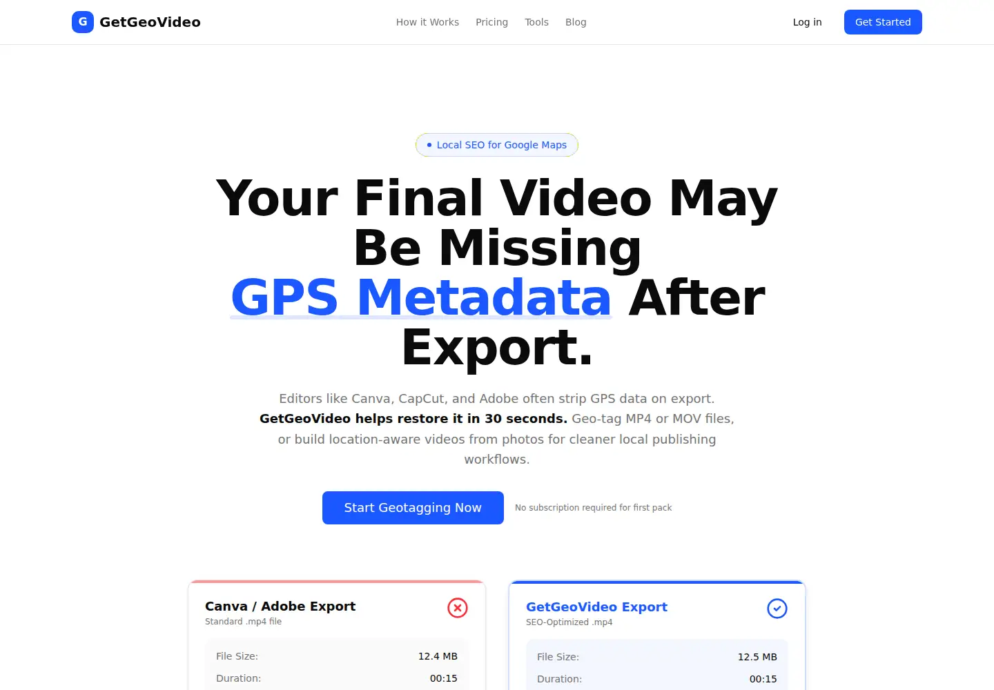 Screenshot of getgeovideo.com