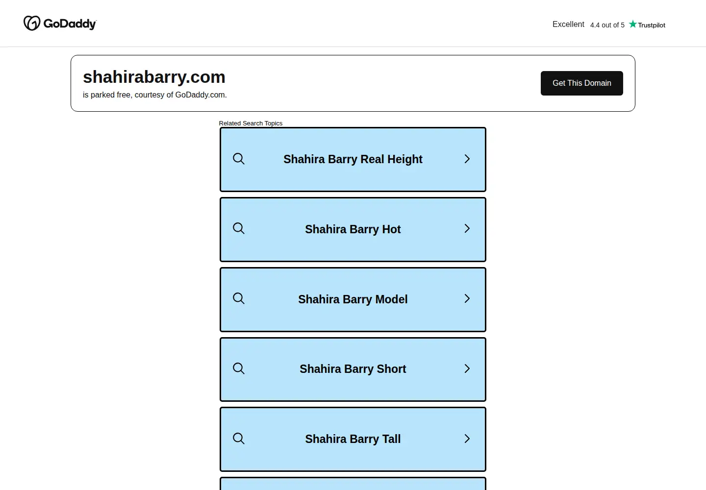 Screenshot of shahirabarry.com