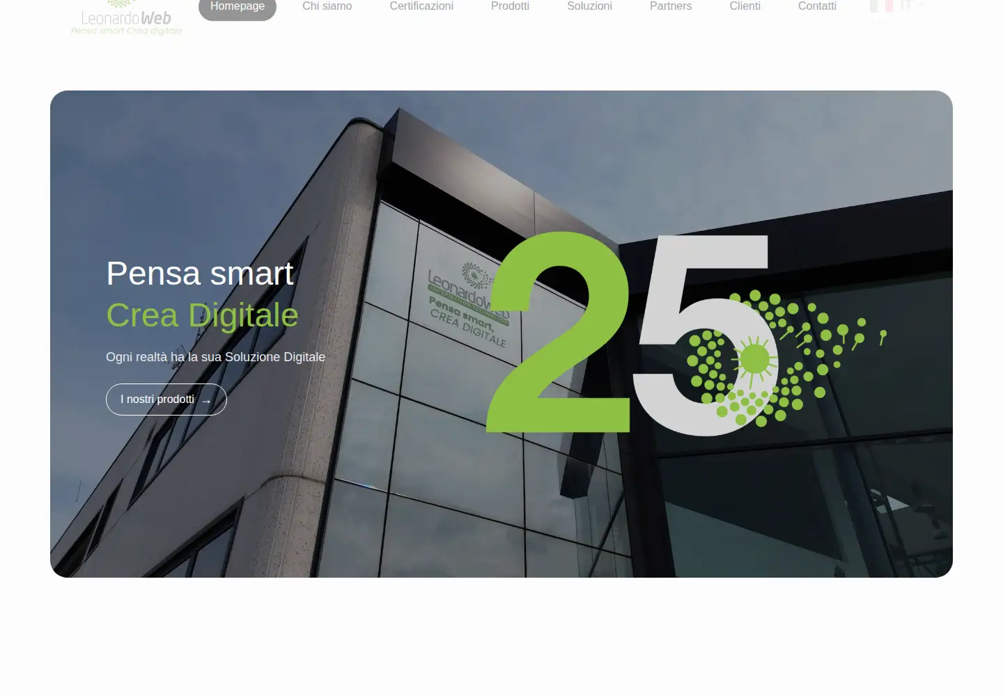 Captured homepage of leonardoweb.eu in the current scan