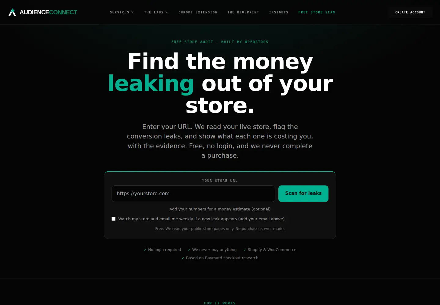 Captured homepage of audienceconnect.co.za in the current scan
