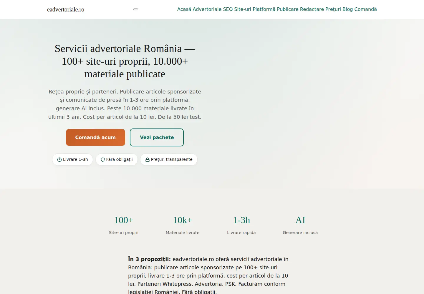 Screenshot of eadvertoriale.ro
