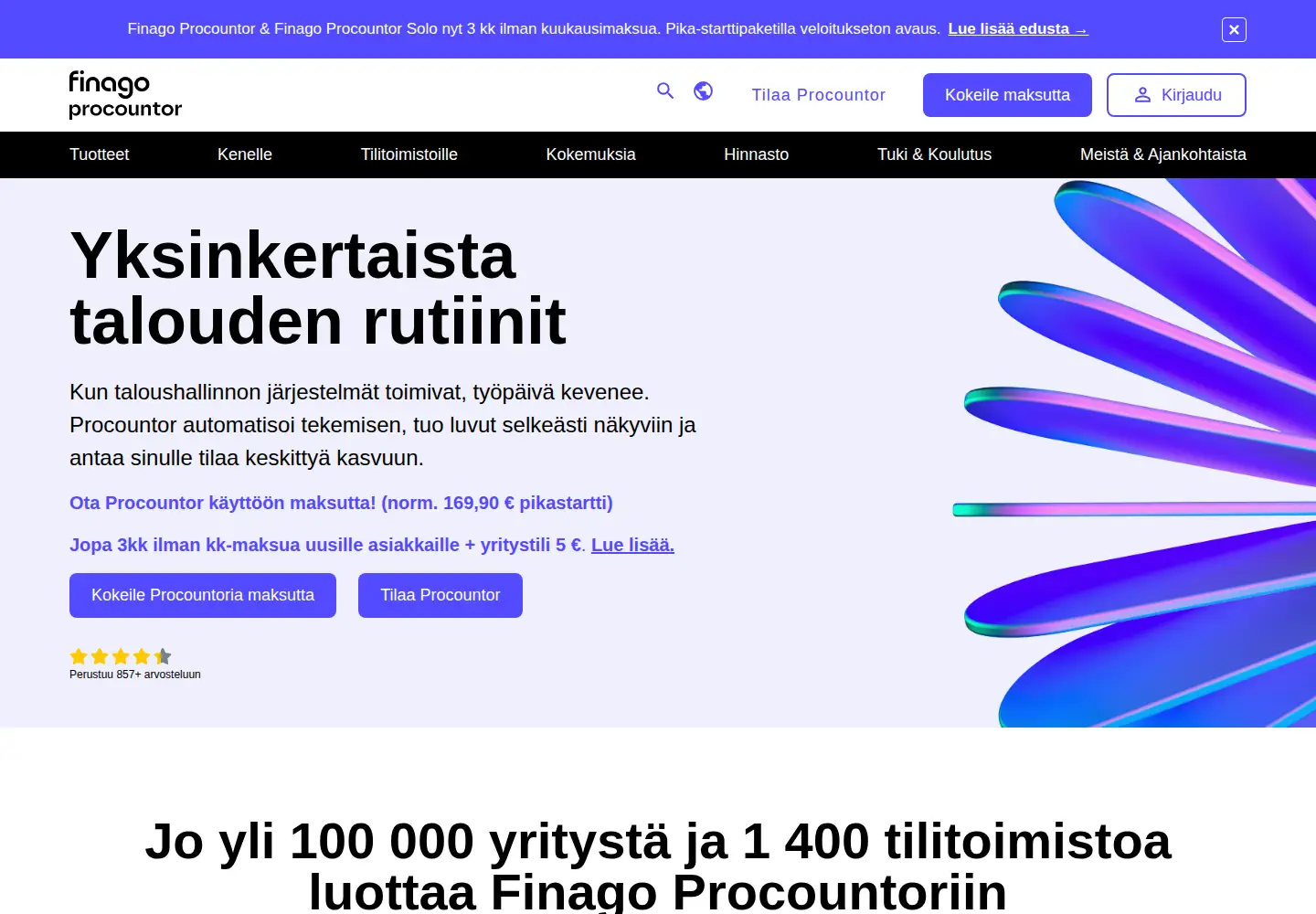 Captured homepage of procountor.com in the current scan