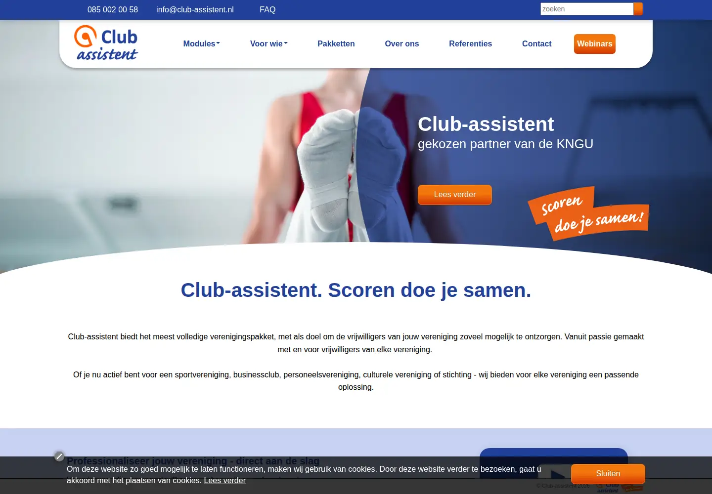 Captured homepage of club-assistent.nl in the current scan