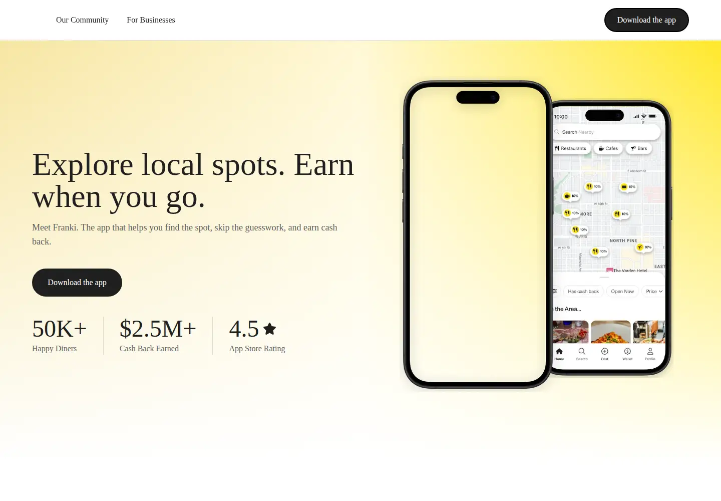 Captured homepage of frankiapp.com in the current scan