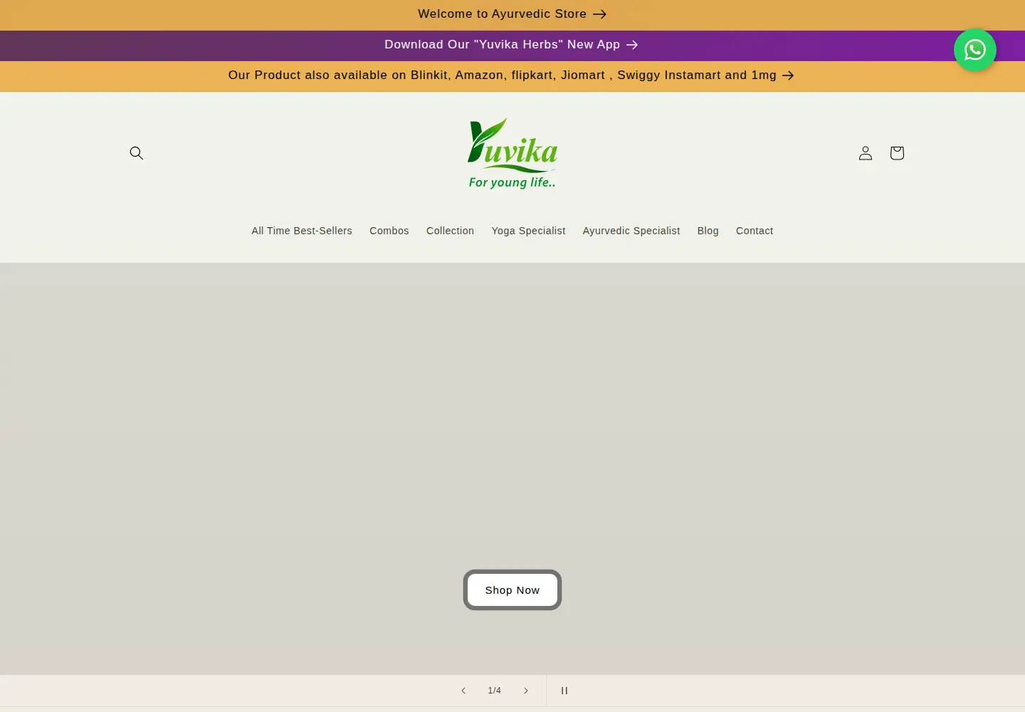 Screenshot of yuvikaherbs.com