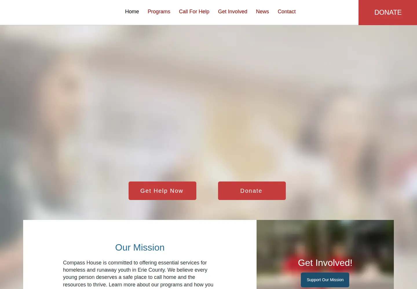 Captured homepage of compasshouse.org in the current scan