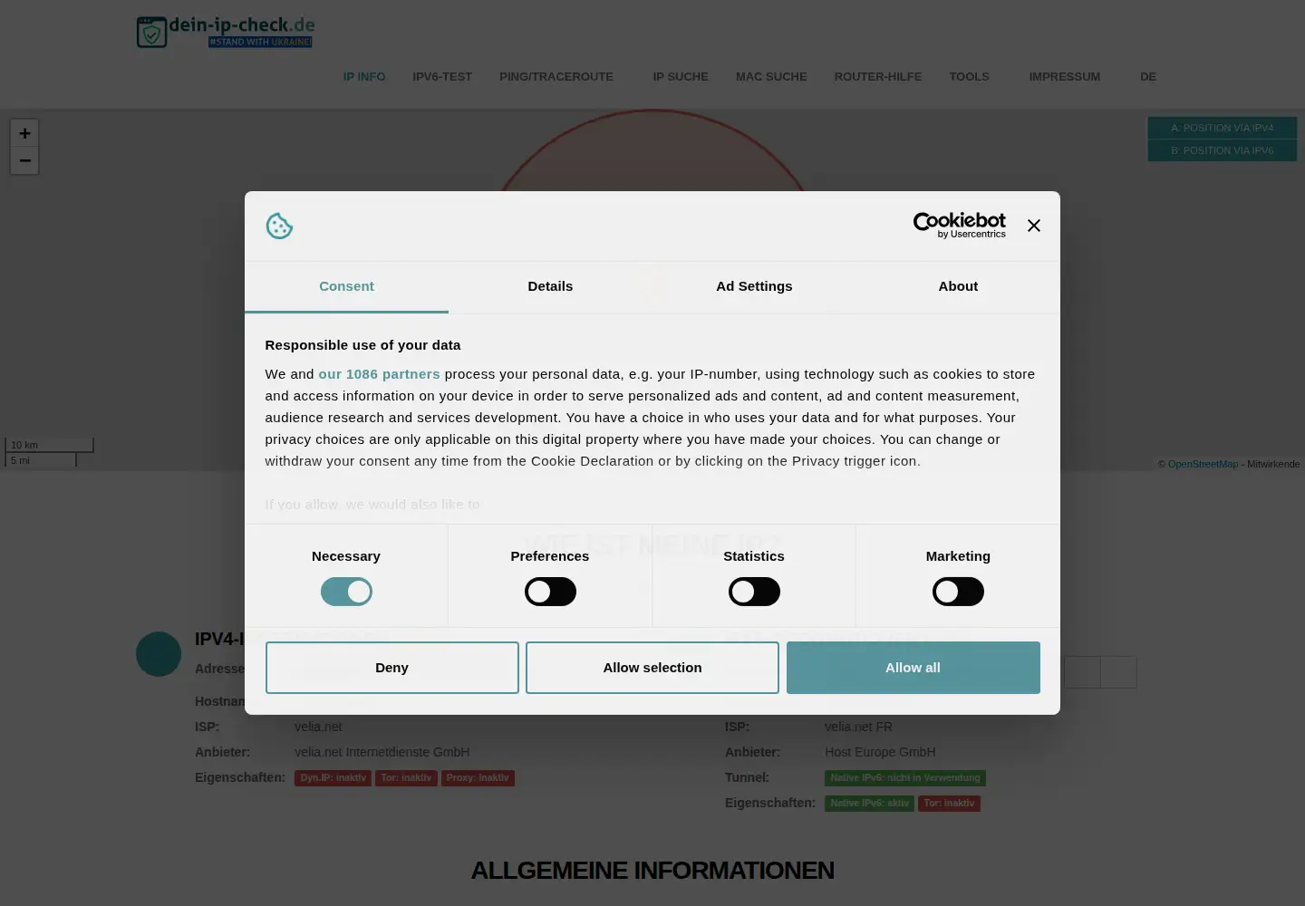 Screenshot of dein-ip-check.de