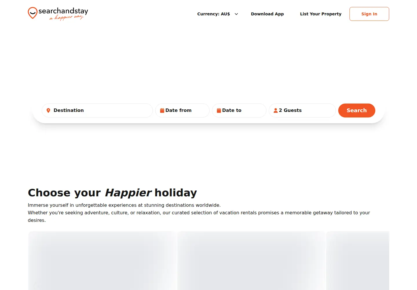 Screenshot of searchandstay.com