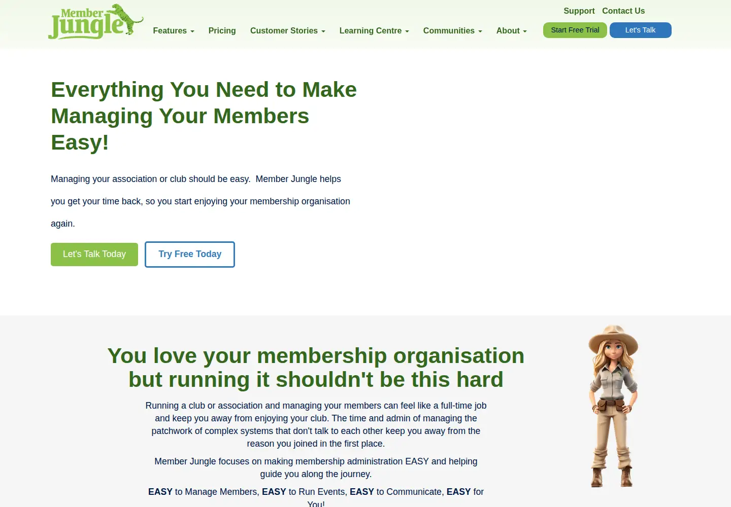 Captured homepage of memberjungle.com.au in the current scan