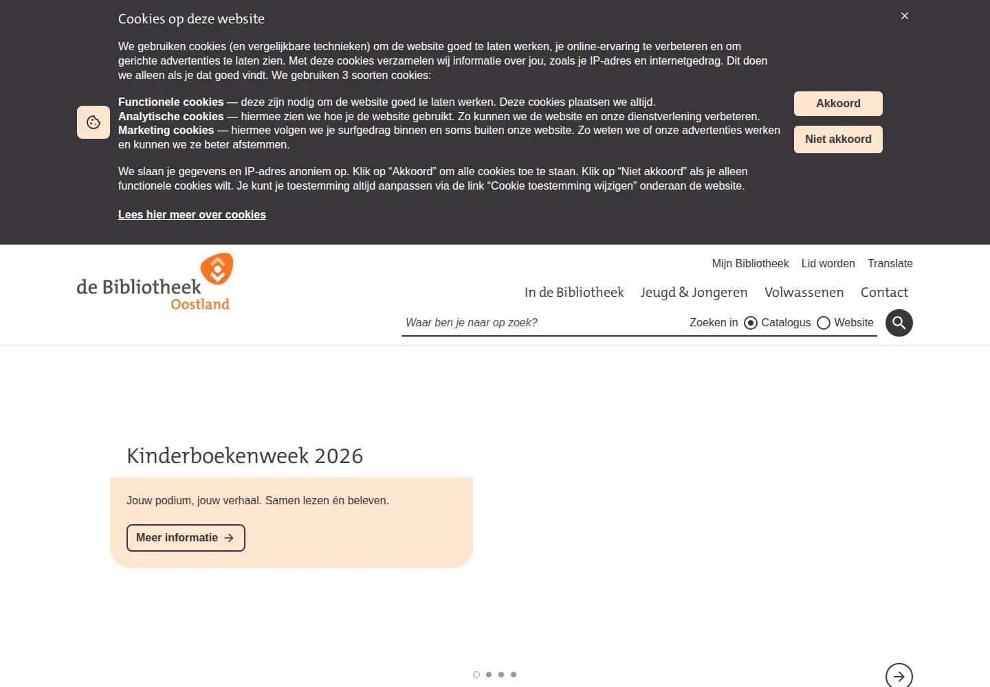 Screenshot of bibliotheekoostland.nl
