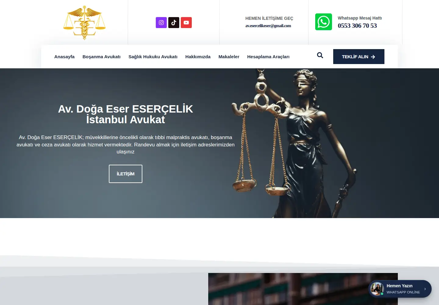 Captured homepage of esercelik.av.tr in the current scan