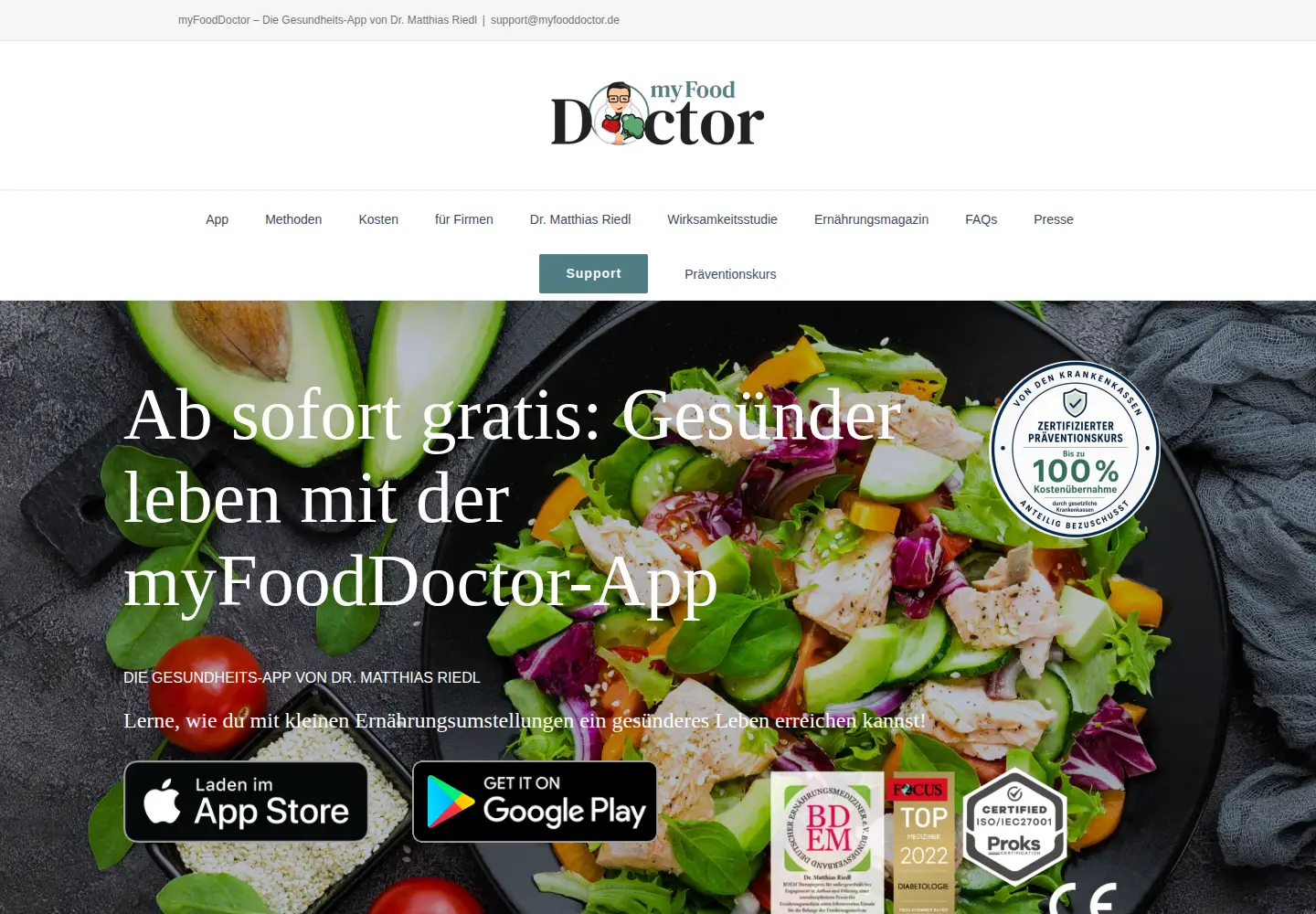 Screenshot of myfooddoctor.de