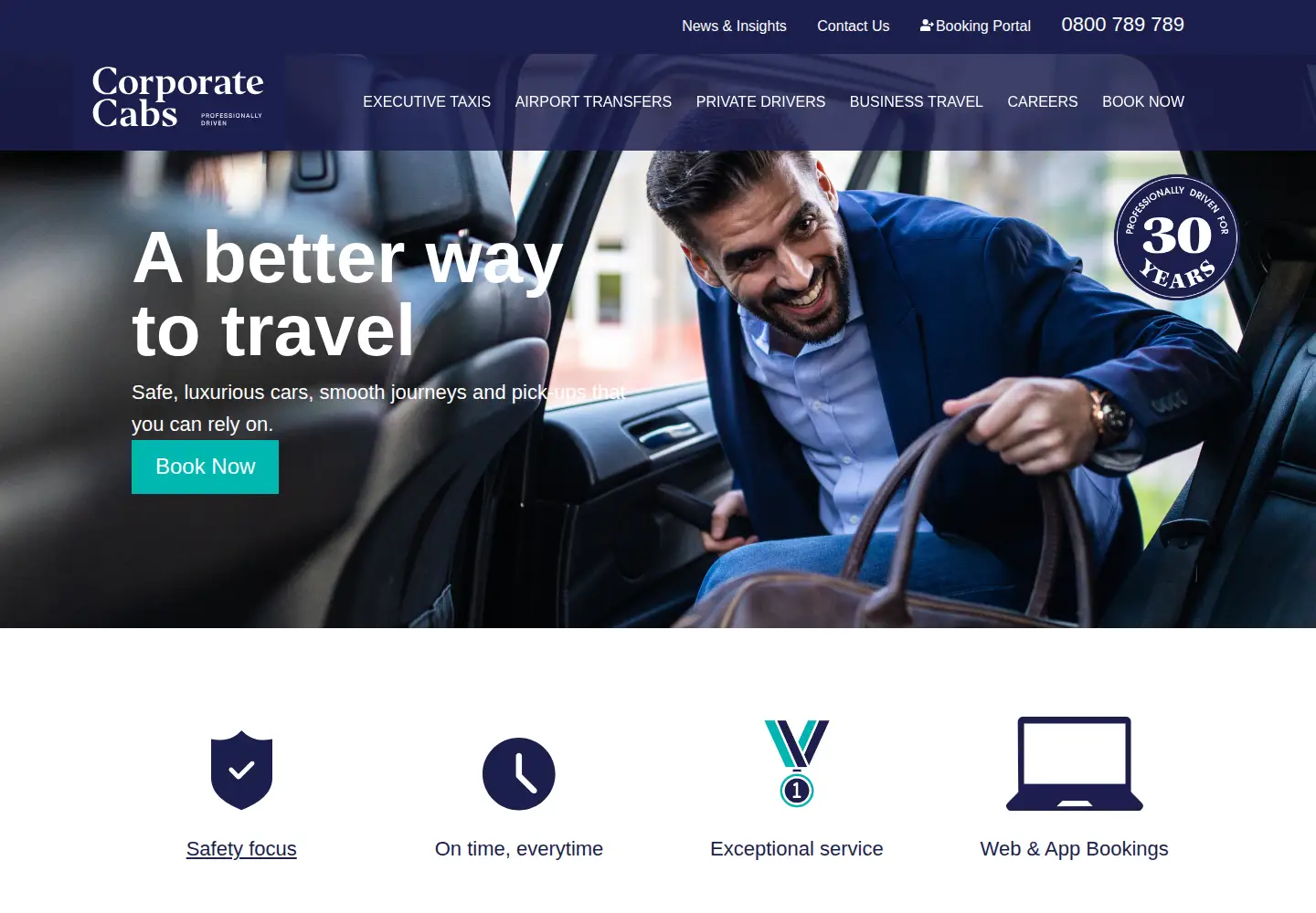 Captured homepage of corporatecabs.co.nz in the current scan