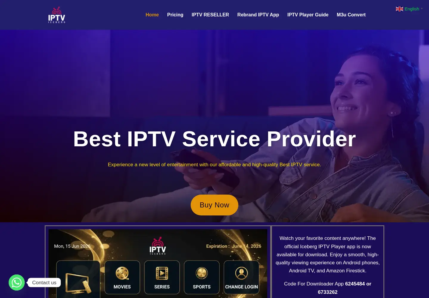 Captured homepage of icebergiptv.com in the current scan