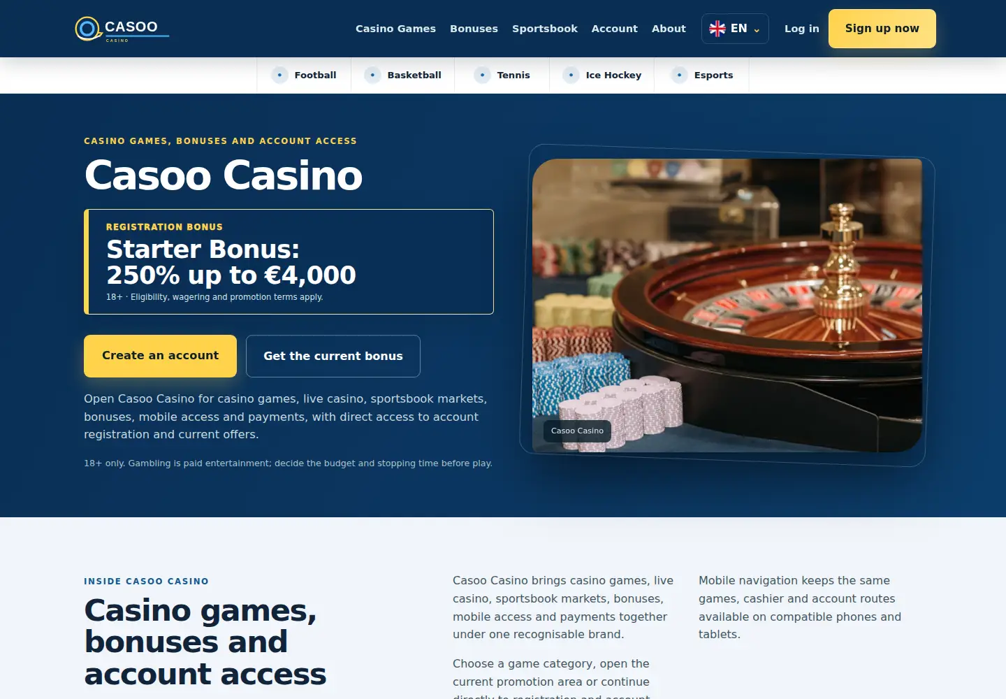 Screenshot of casoocasino.eu
