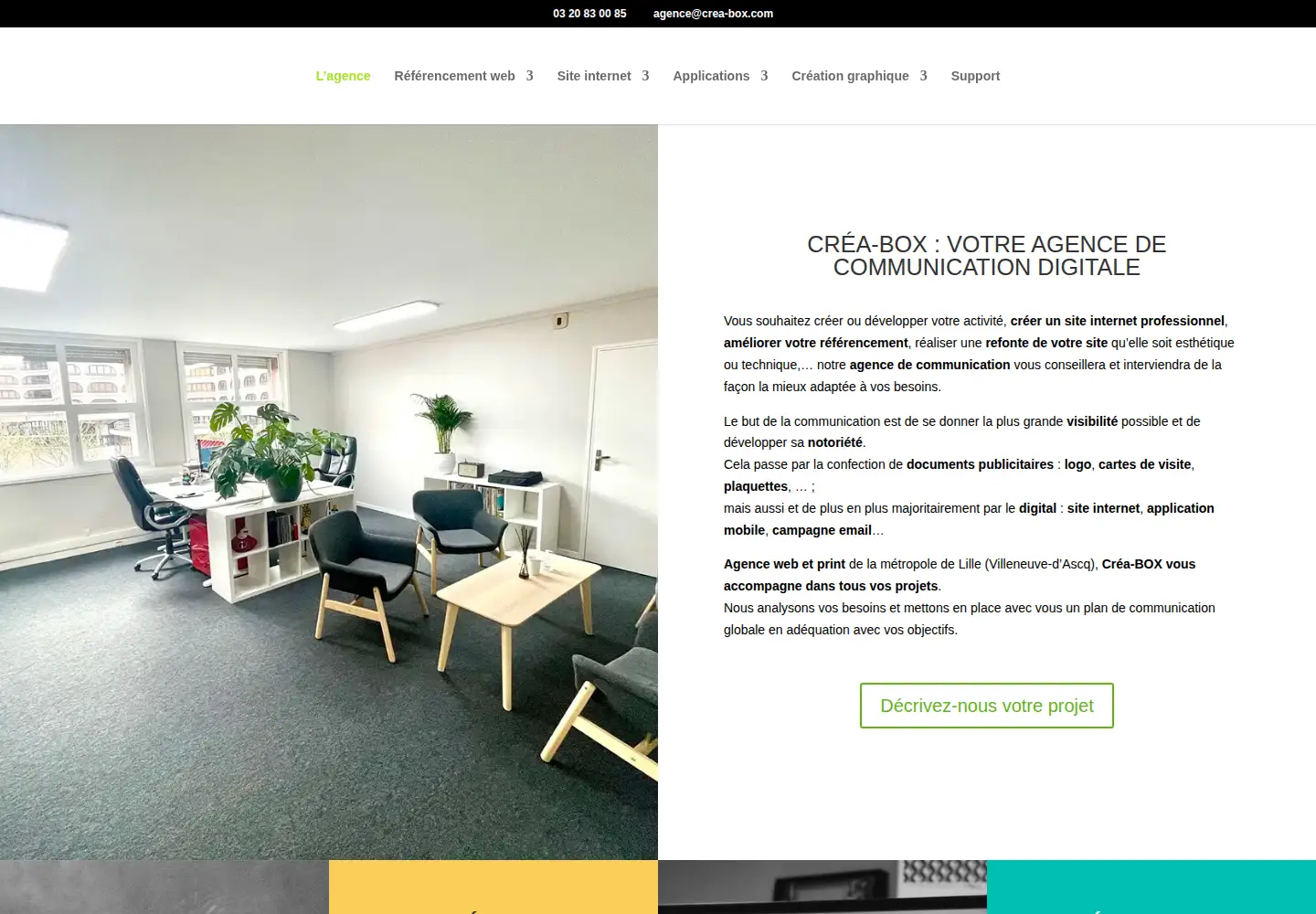 Captured homepage of crea-box.com in the current scan