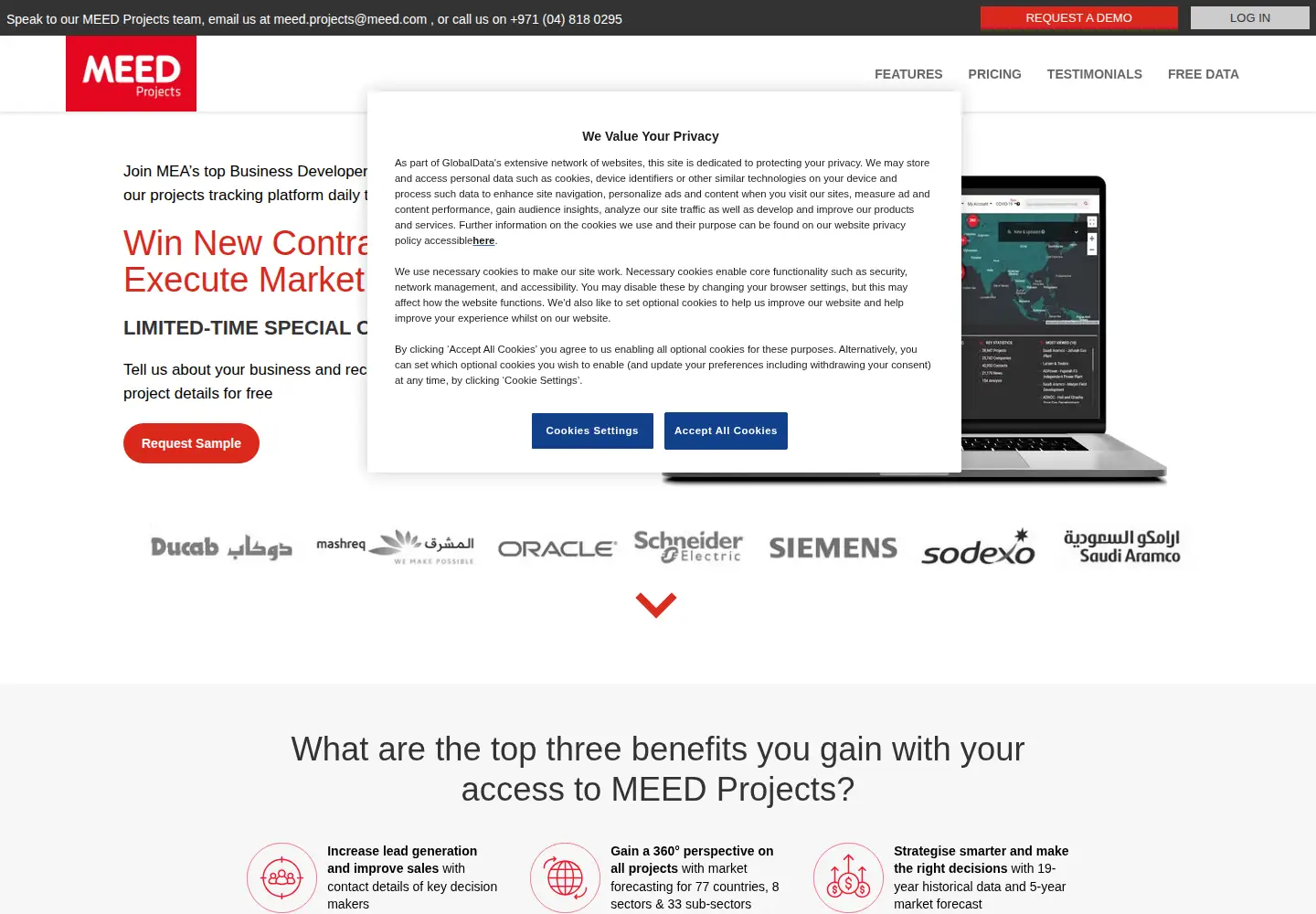 Captured homepage of meedprojects.com in the current scan
