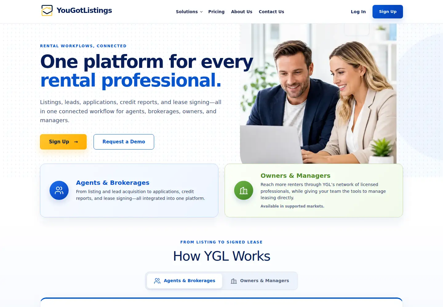 Captured homepage of yougotlistings.com in the current scan