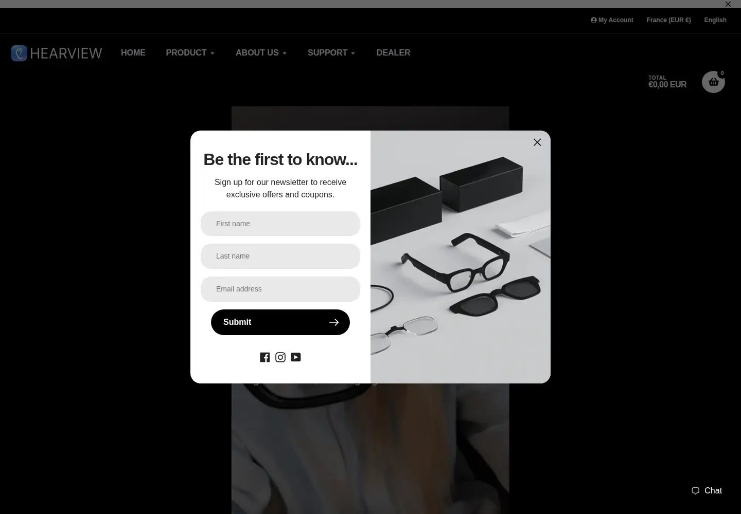 Captured homepage of hearview.ai in the current scan