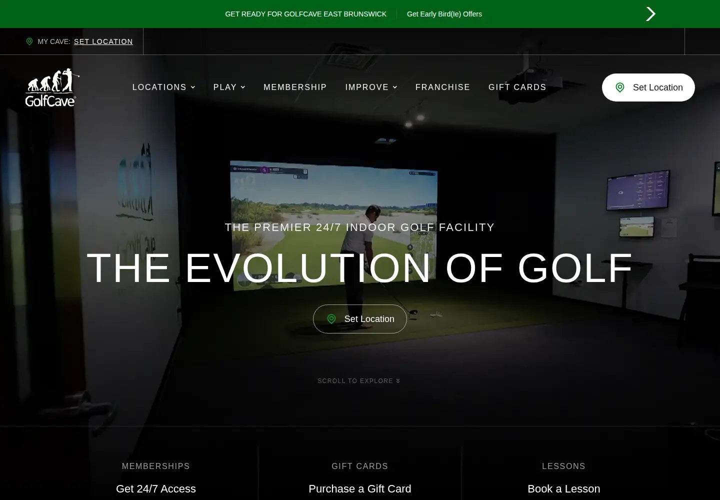 Captured homepage of golfcave.com in the current scan