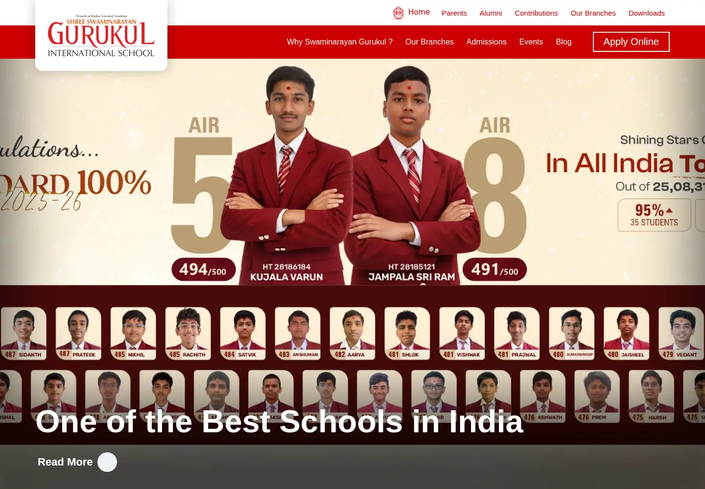 Screenshot of gurukul.org