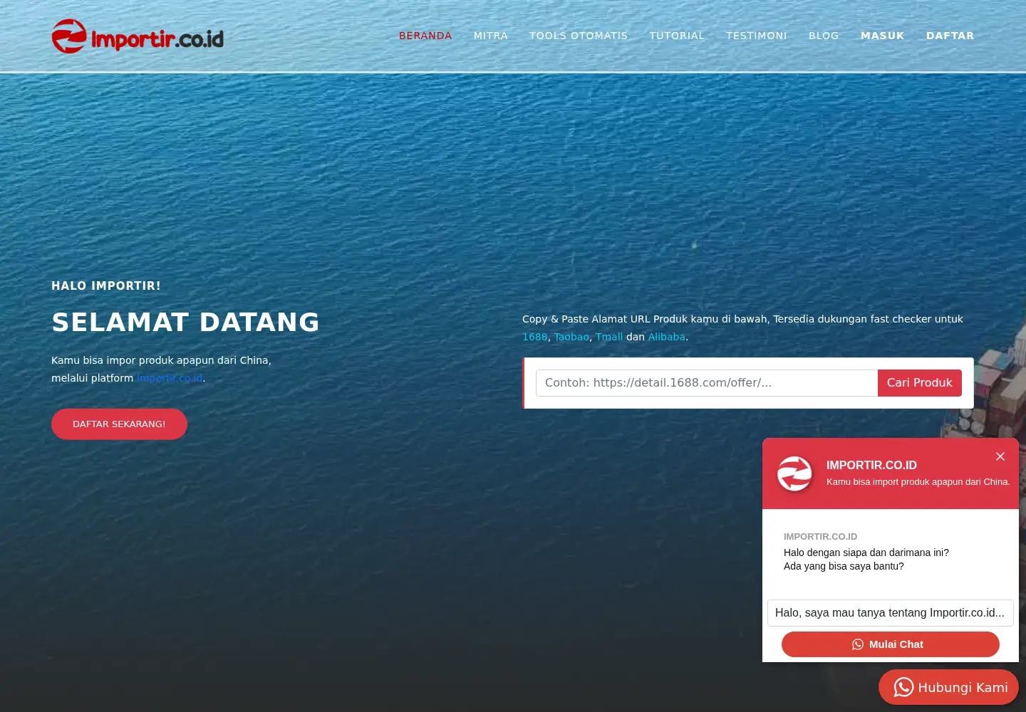 Screenshot of importir.co.id