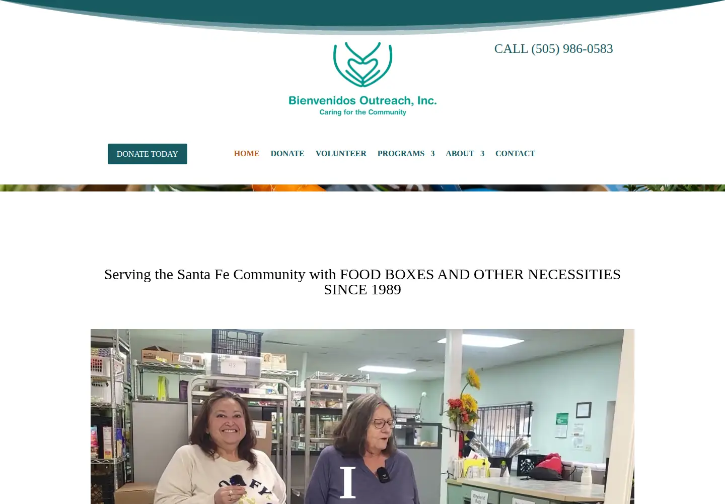 Screenshot of bienvenidosfoodpantry.org
