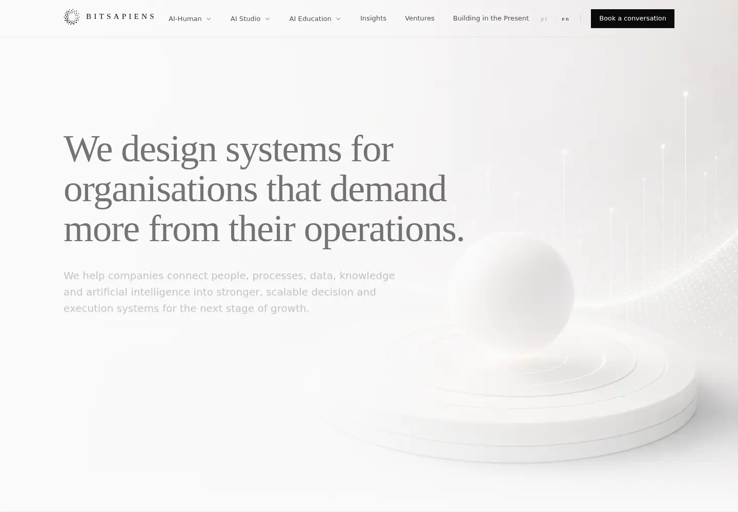 Captured homepage of bitsapiens.io in the current scan