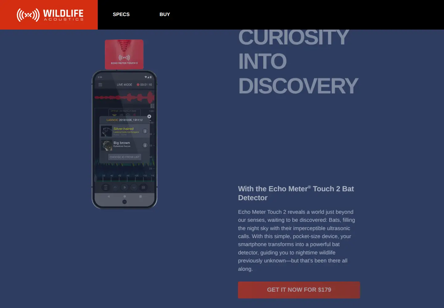 Captured homepage of echometertouch.com in the current scan