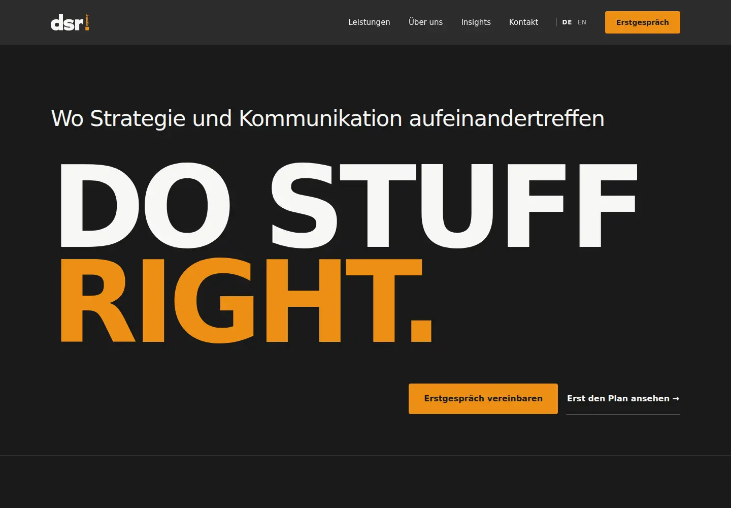Captured homepage of dsr.agency in the current scan