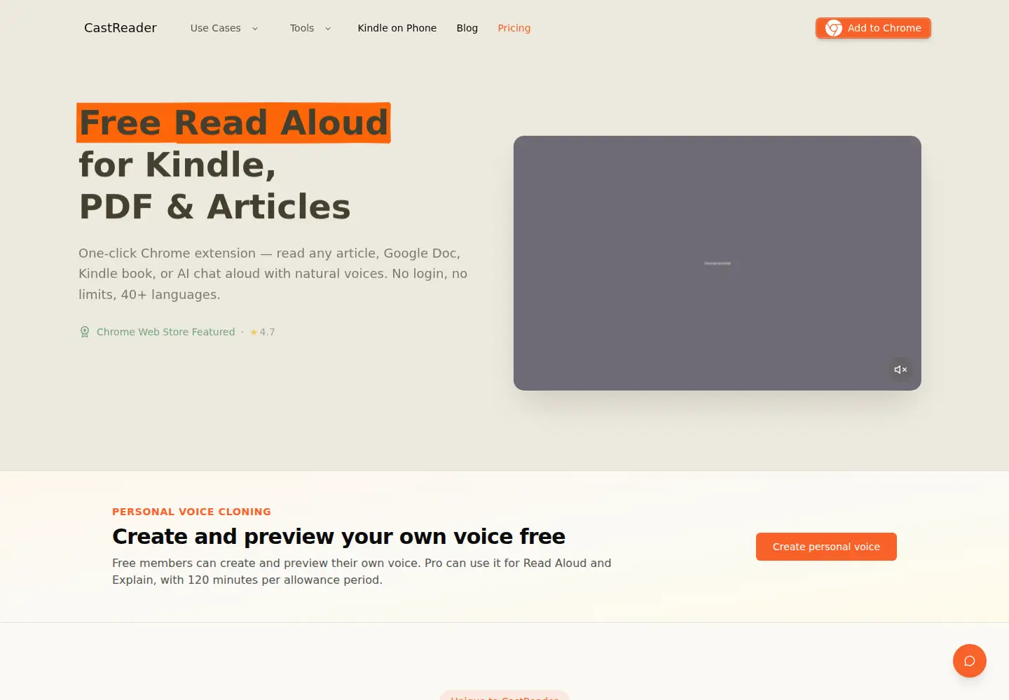 Screenshot of castreader.ai