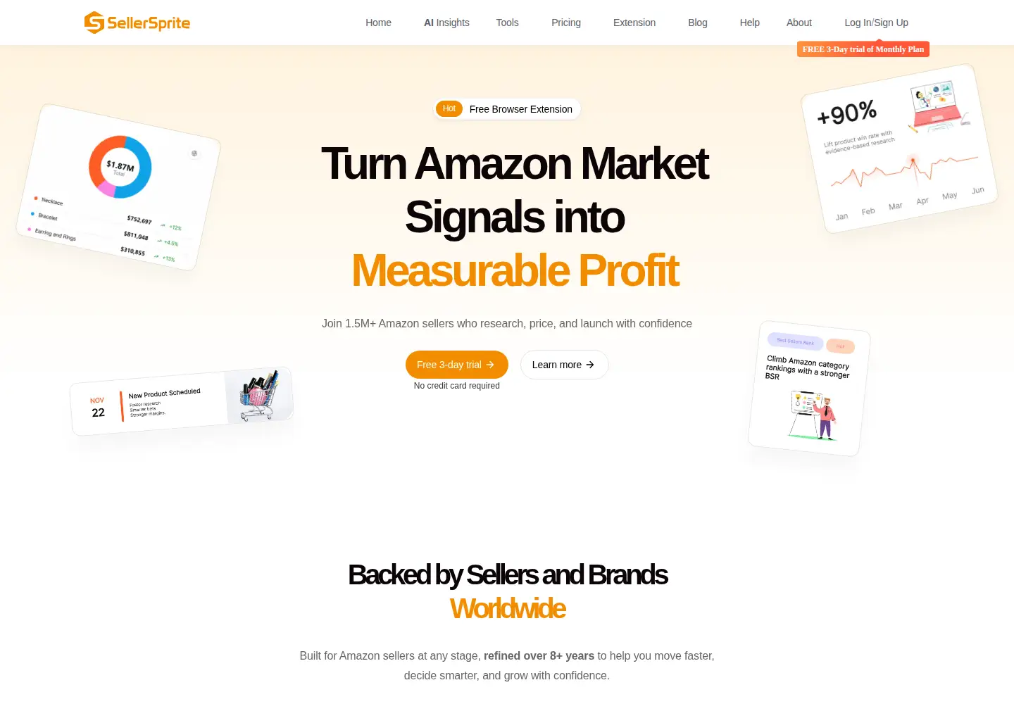 Screenshot of sellersprite.ai