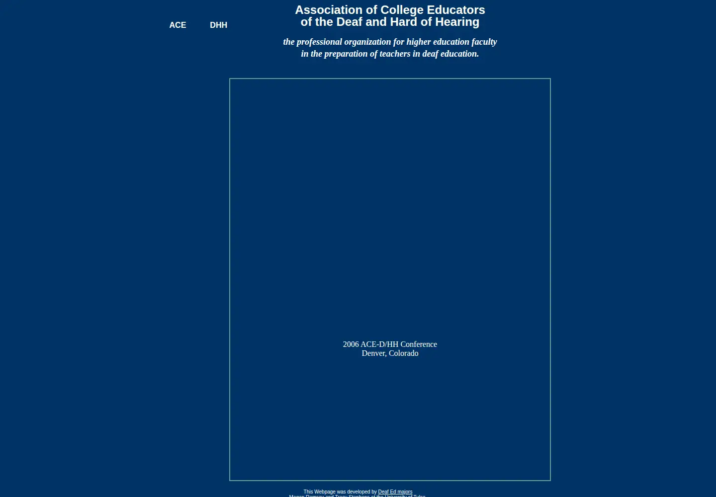 Captured homepage of acedhh.org in the current scan