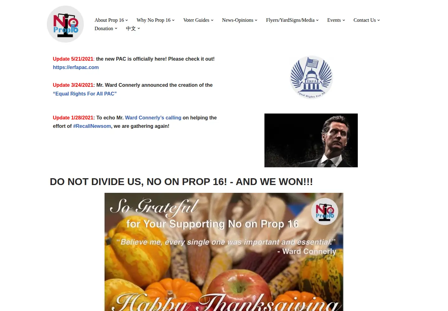 Screenshot of stopprop16.org