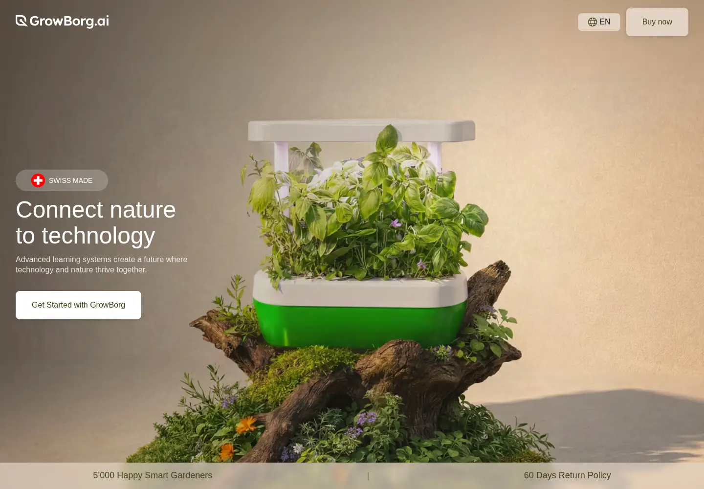 Captured homepage of growborg.ai in the current scan